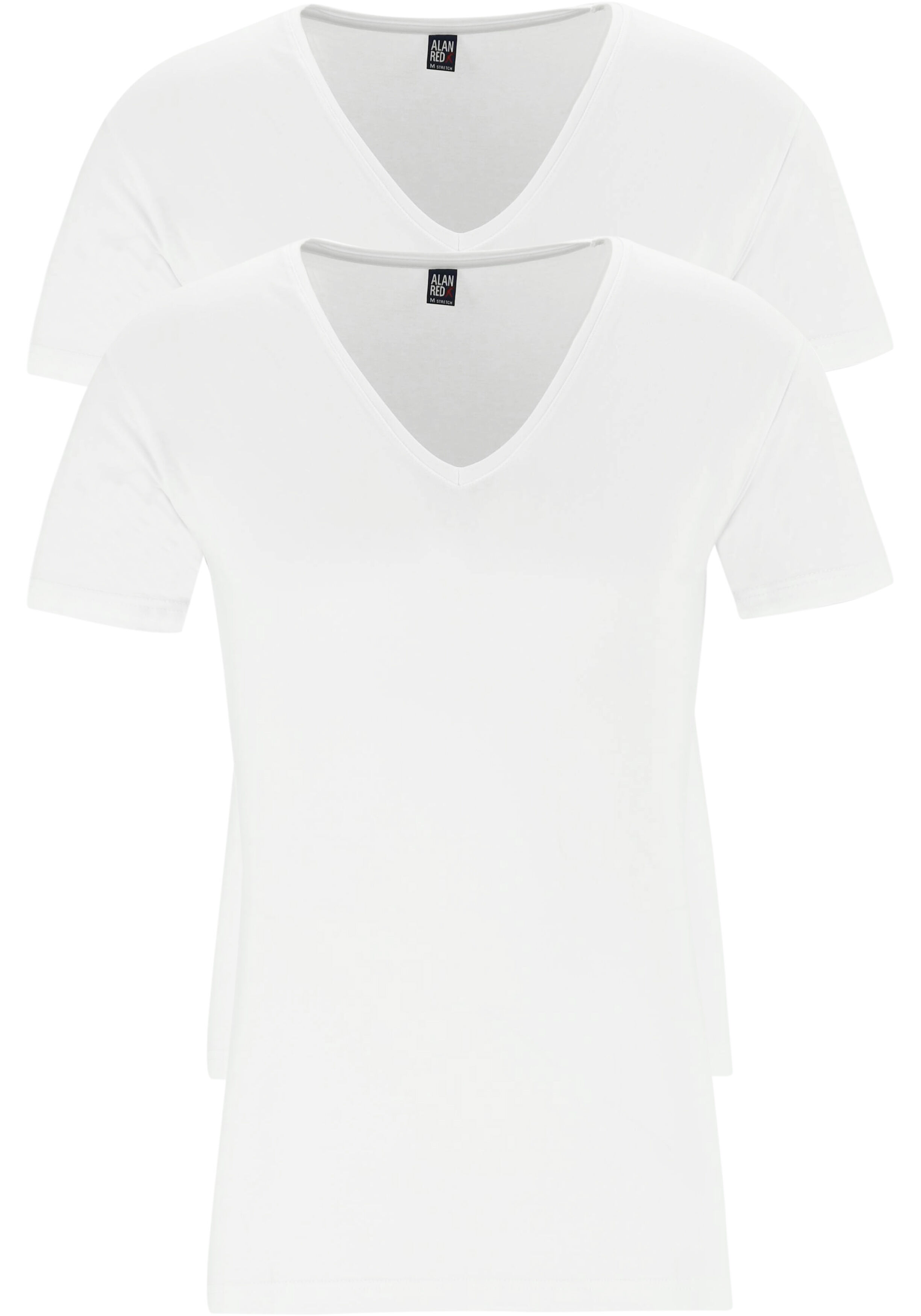 ALAN RED T-shirts no neck (2-pack), diepe V-hals, wit